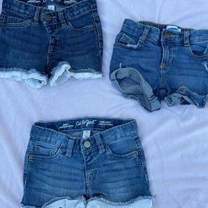 3 pairs of toddler jean shorts